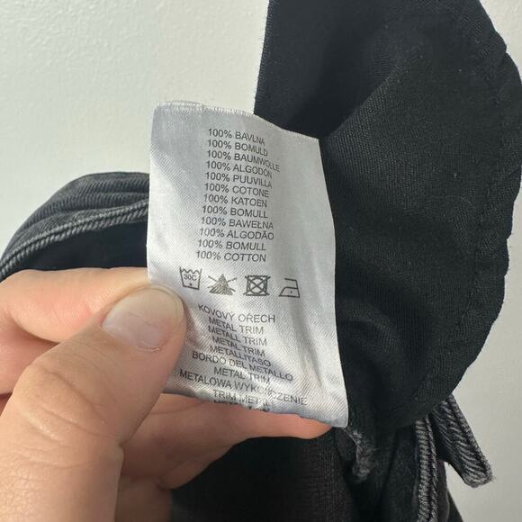 The Ragged Priest Jeans Wide Leg Denim Pants Raw Hem Black Charcoal 26 - Picture 8 of 11